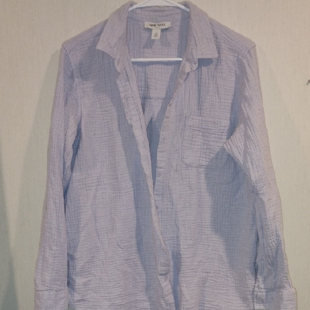 Nine West Lavender Textured Shirt